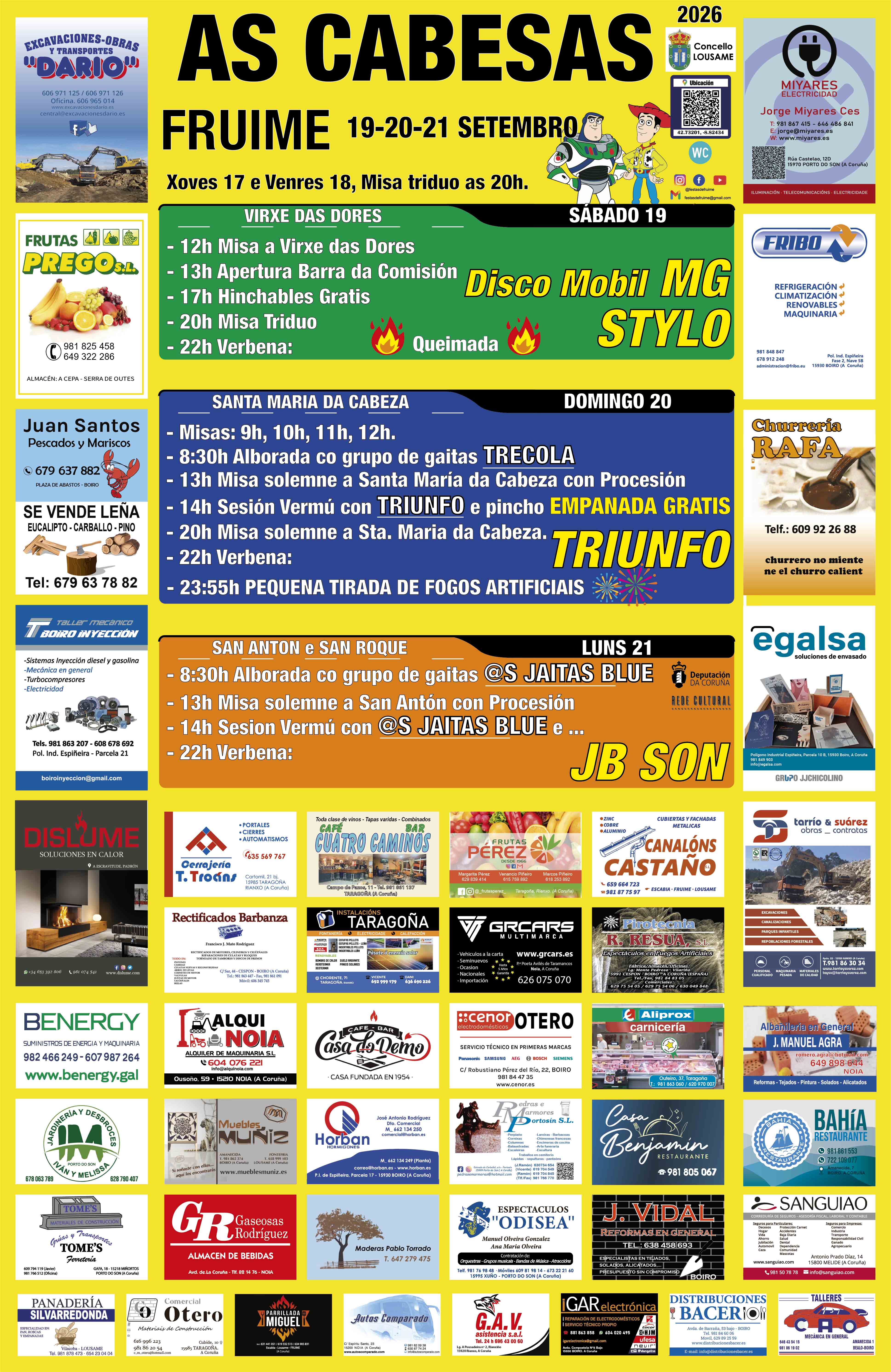 Cartel Festas de Fruime 2026